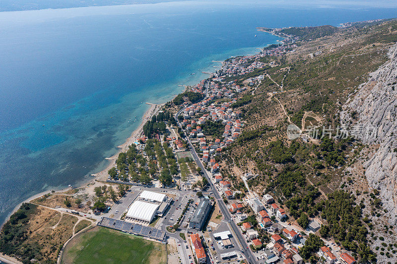 Aerial view of Omi? city in Croatia